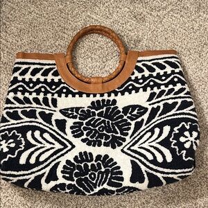 Cleobella Black and White Floral Tote